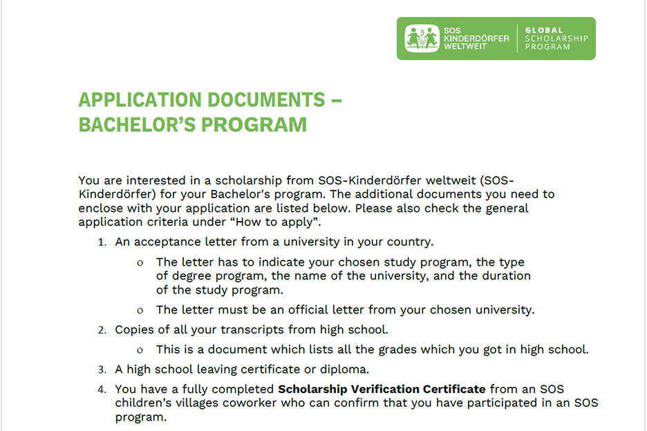 Preview Application Documents Bachelors Program